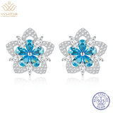 High Carbon Diamond Stud Earrings 925 Silver Fine Jewelry