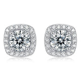 925 Silver 1CT Pink Sapphire Citrine Moissanite Diamond Ear Studs
