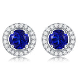 925 Silver 1CT Pink Sapphire Citrine Moissanite Diamond Ear Studs