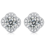 925 Silver 1CT Pink Sapphire Citrine Moissanite Diamond Ear Studs
