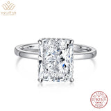 925 Silver Sapphire Moissanite Ring for Women