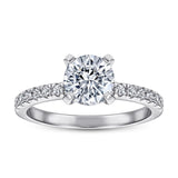 Real 925 Silver Round 7MM VVS1 Sapphire Ring for Women