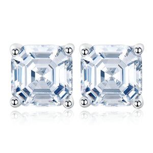 7MM Sapphire Faceted Gemstone Earrings 925 Sterling Silver Jewelry