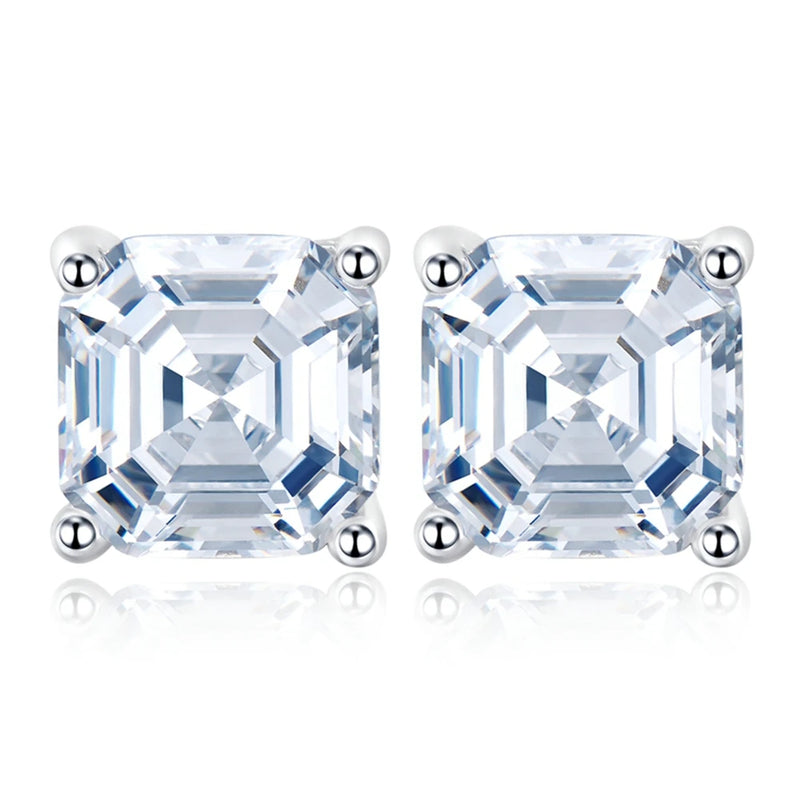 7MM Sapphire Faceted Gemstone Earrings 925 Sterling Silver Jewelry