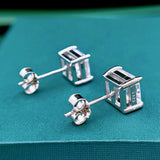 7MM Sapphire Faceted Gemstone Earrings 925 Sterling Silver Jewelry