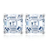 7MM Sapphire Faceted Gemstone Earrings 925 Sterling Silver Jewelry