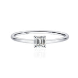 925 Silver Asscher Cut 4*4MM Moissanite Diamond Ring Women Anniversary Gift