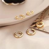 5pcs Clip Earrings Set Small Round Circle Earcuff Accessorie
