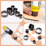 7Pcs Leather Cutting Die Circle Stencil Cutter Punch Set Craft Tools
