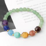 7 Chakra Multi-Color Bracelet Natural Crystal Stones Elastic Strand Jewelry