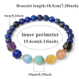7 Chakra Multi-Color Bracelet Natural Crystal Stones Elastic Strand Jewelry