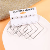 Metal Hoop Earring Set Triangle Star Studs Brinco Female Bijouterie