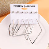 Metal Hoop Earring Set Triangle Star Studs Brinco Female Bijouterie
