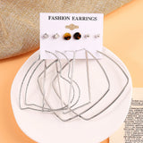 Metal Hoop Earring Set Triangle Star Studs Brinco Female Bijouterie