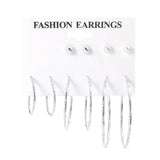 Metal Hoop Earring Set Triangle Star Studs Brinco Female Bijouterie