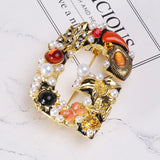 Classic Pearl Letter G Brooch for Women