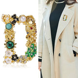 Classic Pearl Letter G Brooch for Women