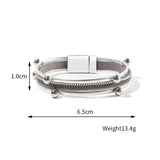 Women Multi-Layer Leather Wrap Bracelet Magnetic Buckle Bangle