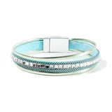 Boho Wrap Leather Multilayer Wide Bling Bracelet for Women