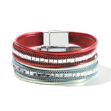 Boho Wrap Leather Multilayer Wide Bling Bracelet for Women