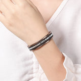 Boho Wrap Leather Multilayer Wide Bling Bracelet for Women