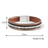 Boho Wrap Leather Multilayer Wide Bling Bracelet for Women