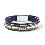 Boho Wrap Leather Multilayer Wide Bling Bracelet for Women