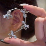 Butterfly Ear Clips Without Piercing for Women Zircon Ear Cuff Earrings