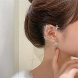 Butterfly Ear Clips Without Piercing for Women Zircon Ear Cuff Earrings