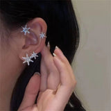 Butterfly Ear Clips Without Piercing for Women Zircon Ear Cuff Earrings