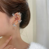 Butterfly Ear Clips Without Piercing for Women Zircon Ear Cuff Earrings