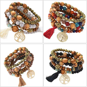 Bohemian Tree of Life Tassel Bracelet