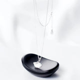 925 Silver Ginkgo Leaf Necklace for Women Party Gift