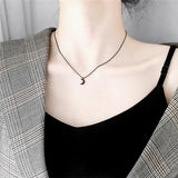 925 Silver Zircon Moon Necklace