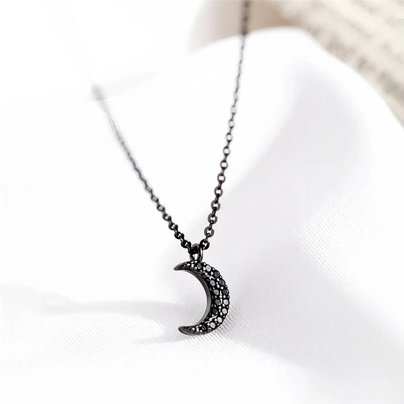 925 Silver Zircon Moon Necklace