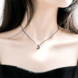 925 Silver Zircon Moon Necklace