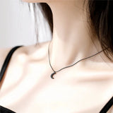 925 Silver Zircon Moon Necklace