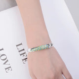 925 Silver Cloisonne Peacock Sutra Bangle