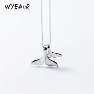 925 Silver Dolphin Tail Mini Smooth Necklace