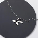 925 Silver Dolphin Tail Mini Smooth Necklace