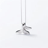925 Silver Dolphin Tail Mini Smooth Necklace
