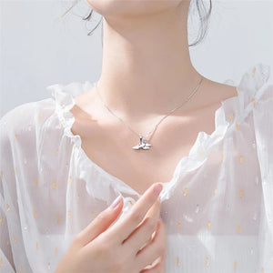 925 Silver Dolphin Tail Mini Smooth Necklace