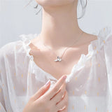 925 Silver Dolphin Tail Mini Smooth Necklace