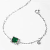 925 Sterling Silver Green Crystal Bracelet