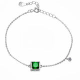 925 Sterling Silver Green Crystal Bracelet