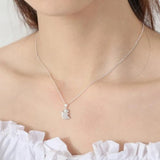 925 Silver Squirrel Zircon Necklace for Women