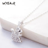 925 Silver Squirrel Zircon Necklace for Women
