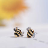 925 Silver Mini Bee Earrings