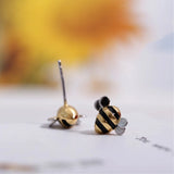 925 Silver Mini Bee Earrings