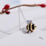 925 Silver Mini Bee Necklace Gold-Plated Student Gift